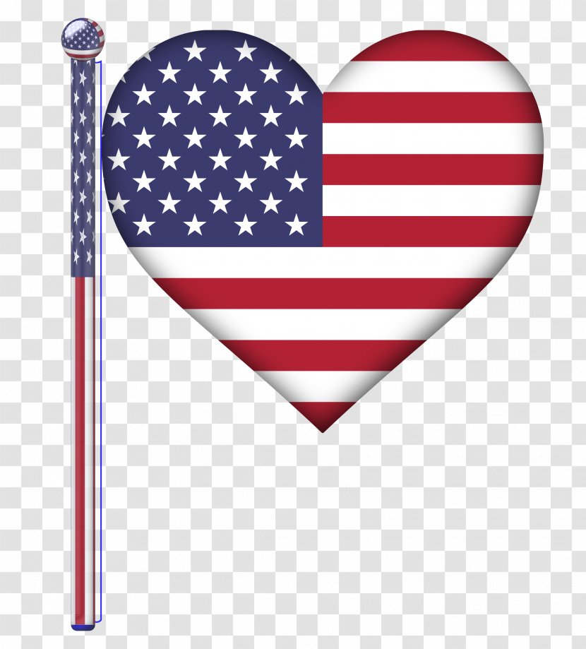 Flag Of The United States Heart Clip Art - Sticker - Cliparts Transparent PNG