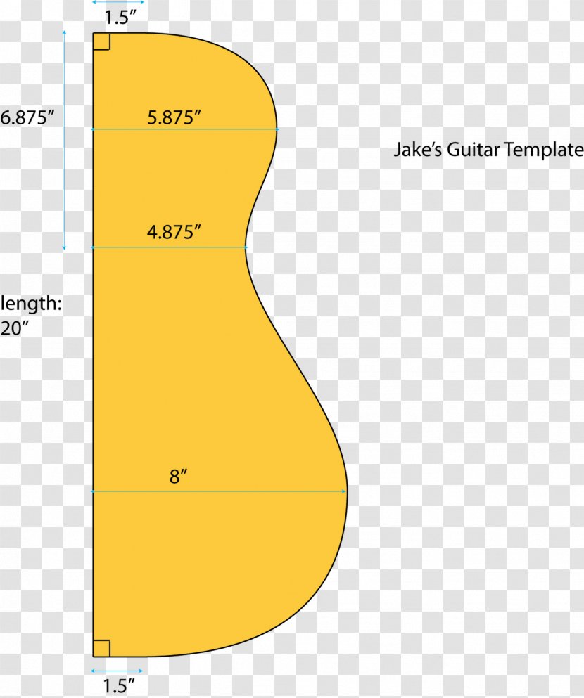 Electric Guitar Right Angle - Drawing Transparent PNG