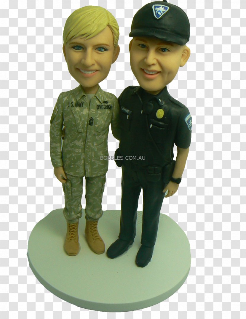 Military Soldier Bobblehead Wedding Cake Topper Transparent PNG