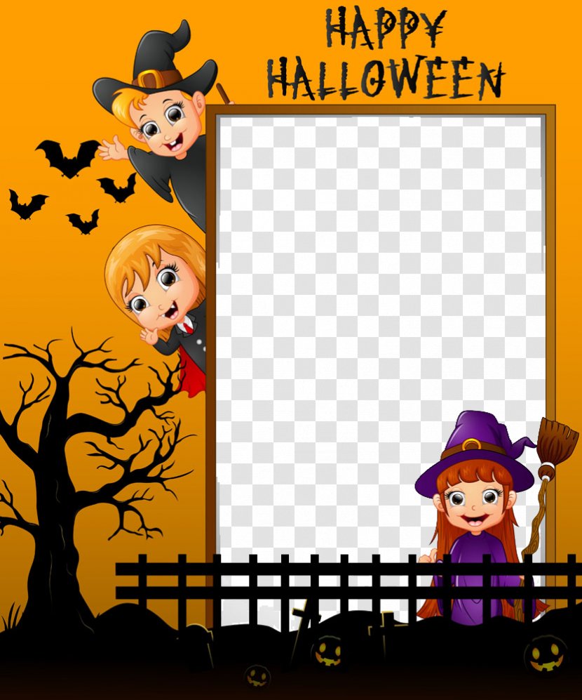Halloween Costume Illustration - Happiness - Vector Border Transparent PNG