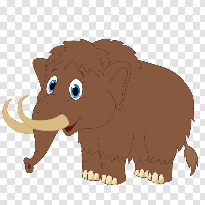 Woolly Mammoth Clip Art - Vertebrate - Cute Elephant Transparent PNG