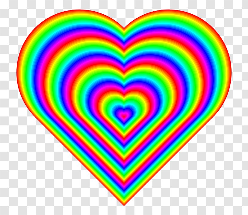 Color Heart Rainbow Clip Art - Blue Polygons Transparent PNG