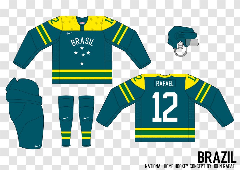 Brazil Men's National Ice Hockey Team Field Jersey - Rink Transparent PNG