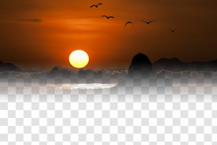 Sky Atmosphere Computer Wallpaper - Golden Sunset Transparent PNG