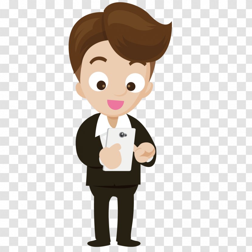 Euclidean Vector Computer File - Cartoon - Play Businessman For Mobile Phones Transparent PNG