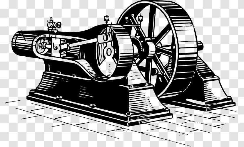 Machine Engine Clip Art - Black And White Transparent PNG