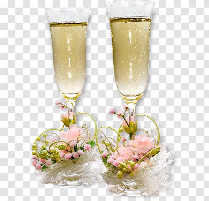 Champagne Glasses - Flower - Glass Transparent PNG