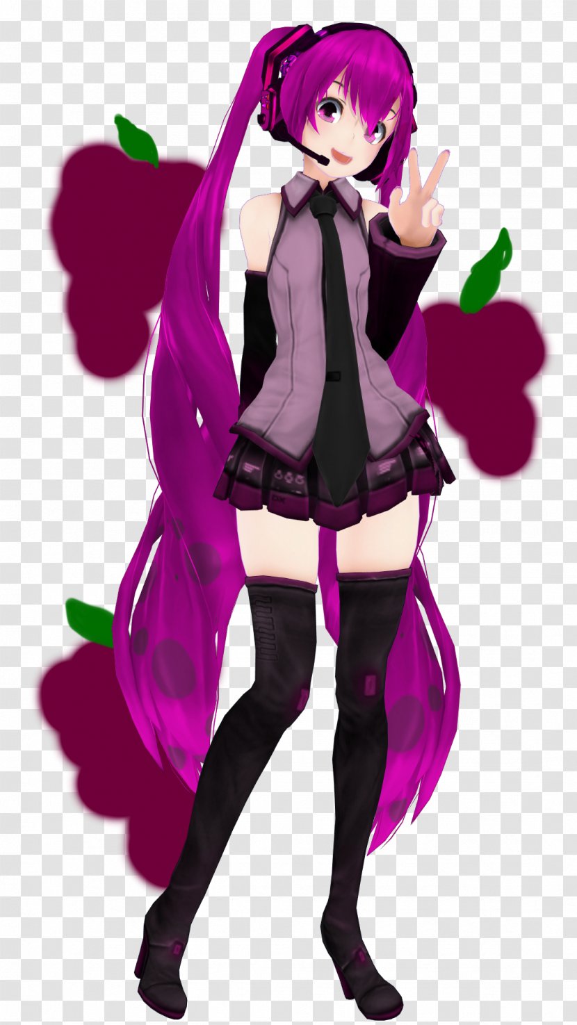 Hatsune Miku: Project DIVA MikuMikuDance Grape Purple - Watercolor - Miku Transparent PNG