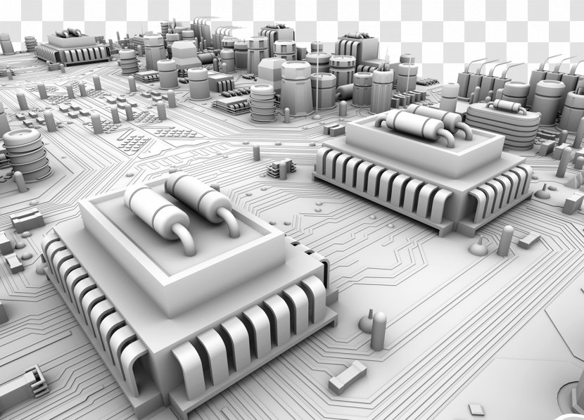 Printed Circuit Board Electronic Integrated Electrical Network - Stock Photography - Computer Chip Transparent PNG