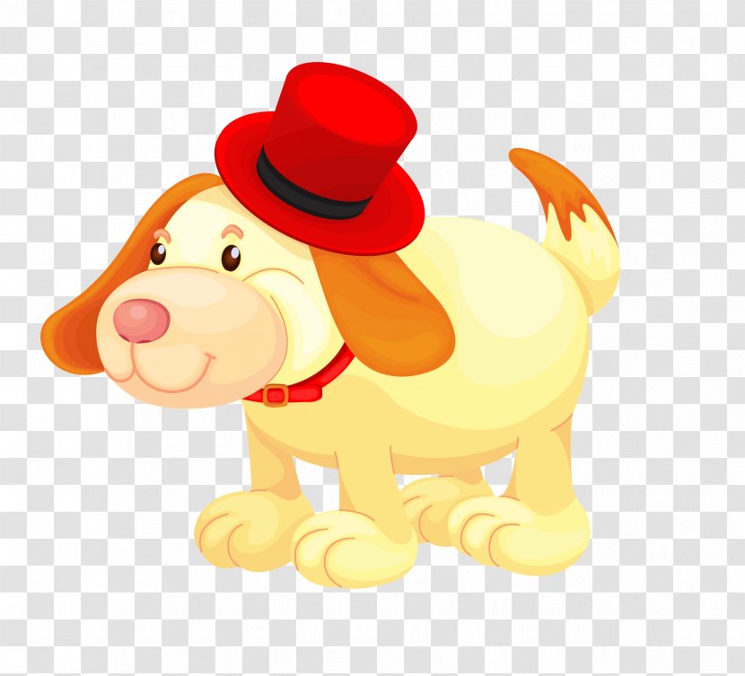Stuffed Animals & Cuddly Toys Royalty-free Clip Art - Watercolor - Vector Cartoon Puppy Wearing A Hat Transparent PNG