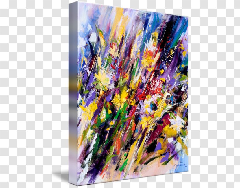 Modern Art Acrylic Paint Watercolor Painting Gallery Wrap - Abstract Transparent PNG