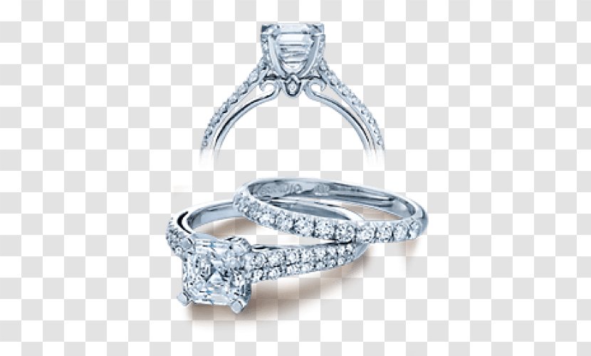 Engagement Ring Wedding Diamond Jewellery - Cushion Cut With Infinity Band Transparent PNG