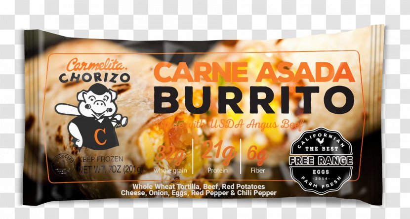 Breakfast Burrito Mockup Chorizo Food - Carne Asada Transparent PNG