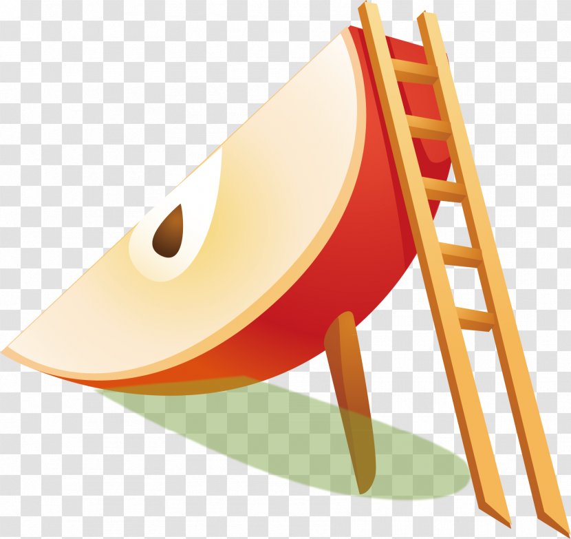 Ladder Download Stairs - Designer - Cartoon Painted Half An Apple Transparent PNG