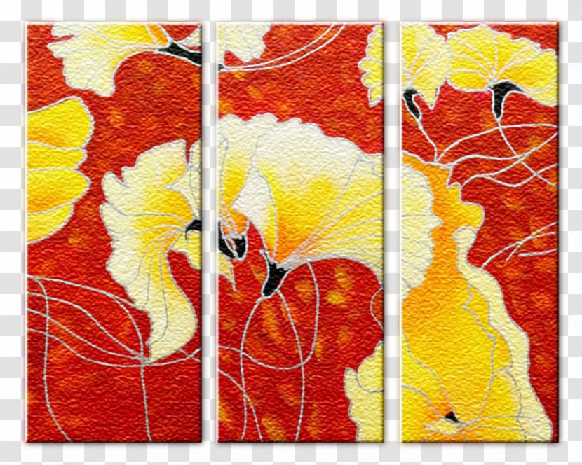Embroidery Cross-stitch Painting Triptych Modern Art - Vase Transparent PNG