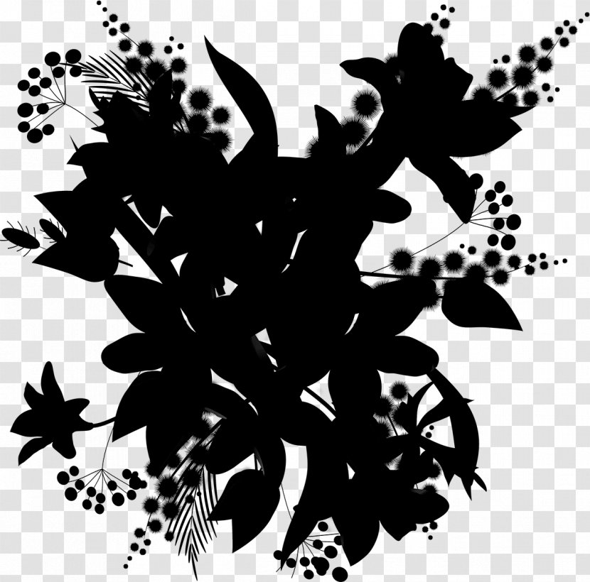 Pattern Flower Desktop Wallpaper Silhouette Font - Black M - Stencil Transparent PNG