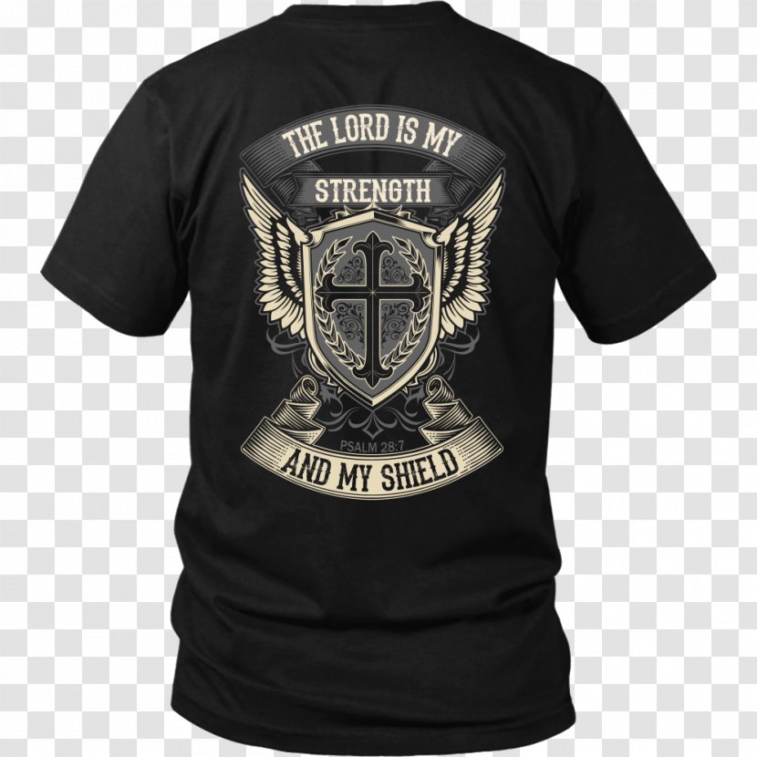 Long-sleeved T-shirt Hoodie - Crew Neck - Black Shield Transparent PNG