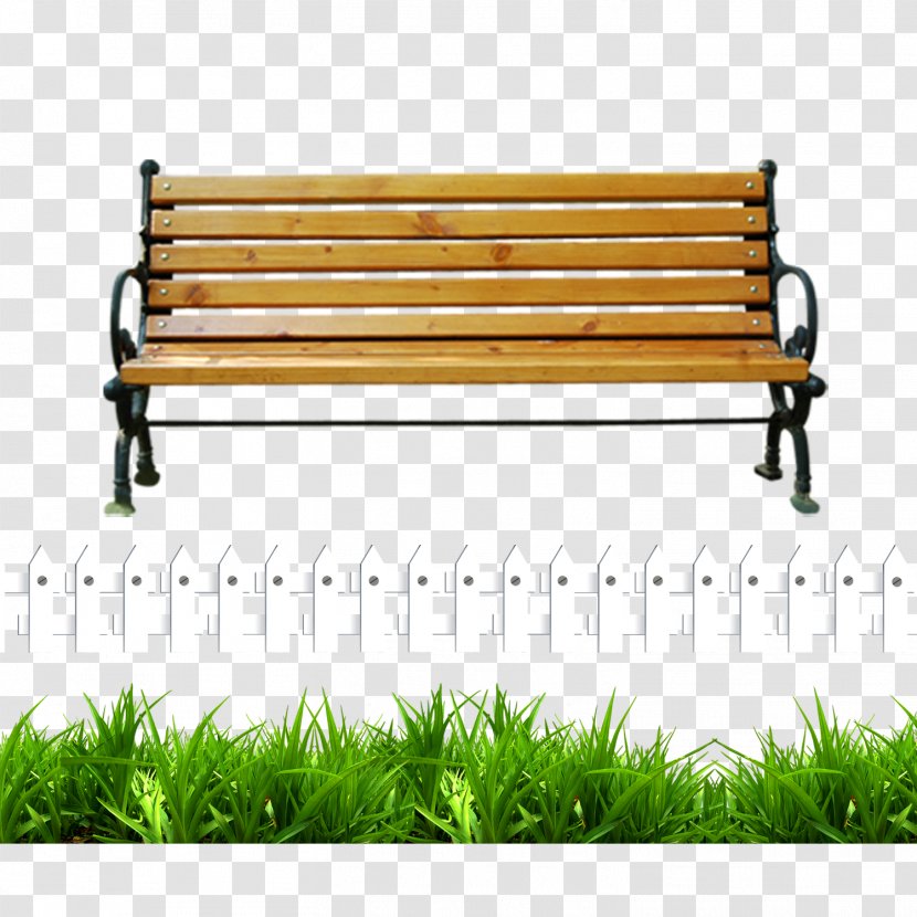 Bench Clip Art - Grass - White Fence Green Park Transparent PNG