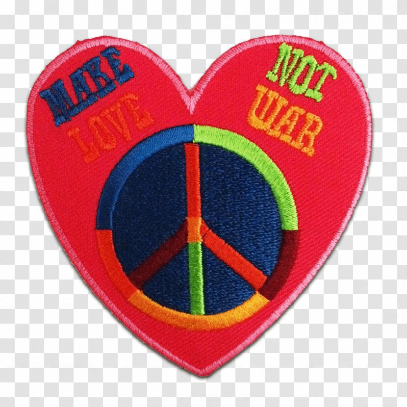 Embroidered Patch Appliqué Badge Make Love, Not War - Love - Making Transparent PNG