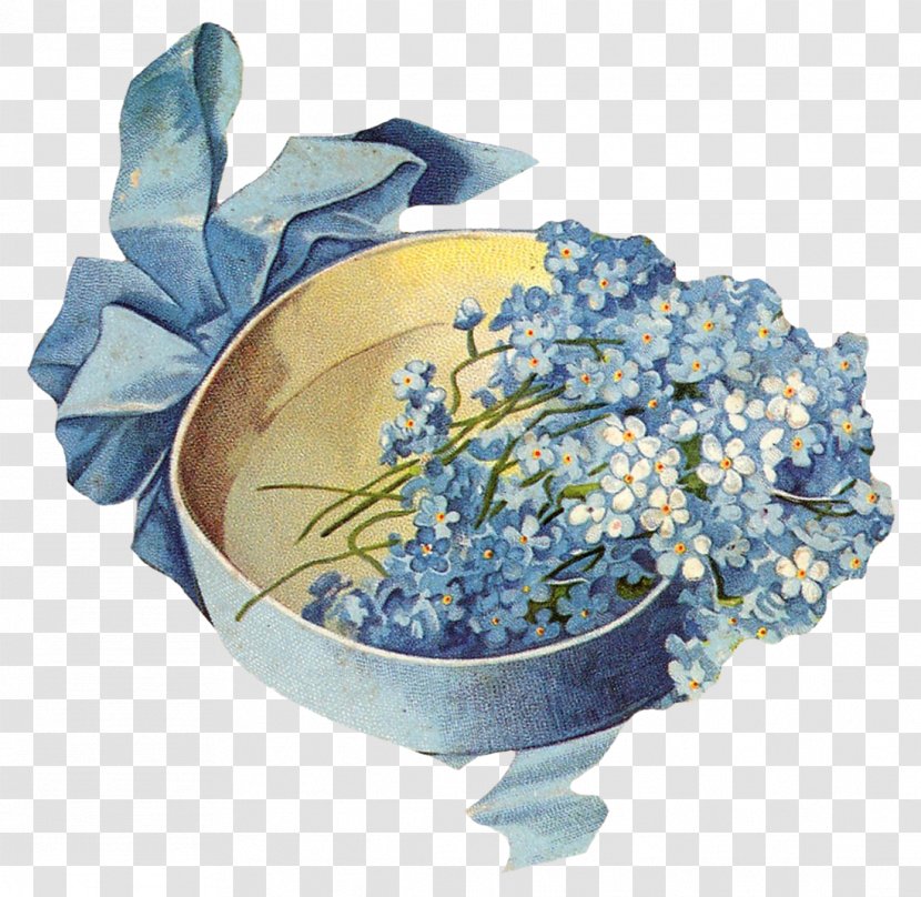 Hydrangea Flower Blue Art Floral Design - Dishware - Forget Me Not Transparent PNG