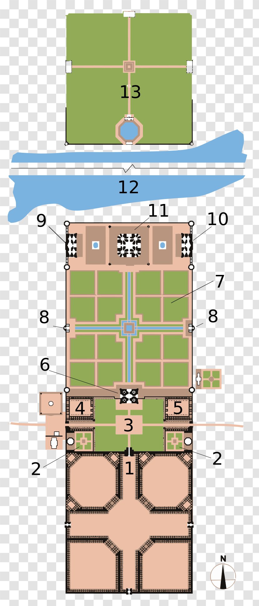 Taj Mahal Garden Yamuna Floor Plan The Palace Hotel - Diagram - Site Transparent PNG