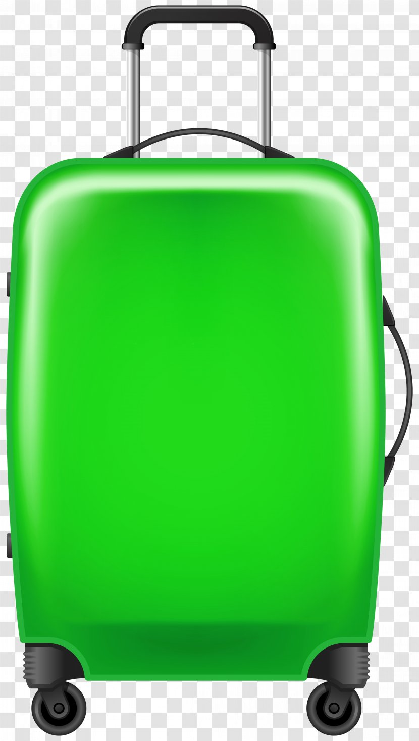Hand Luggage Suitcase Baggage Trolley Clip Art - Travel - Green Transparent PNG