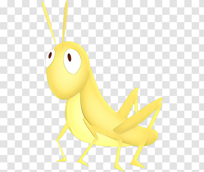 Insect Yellow Cartoon Grasshopper Animal Figure Transparent PNG