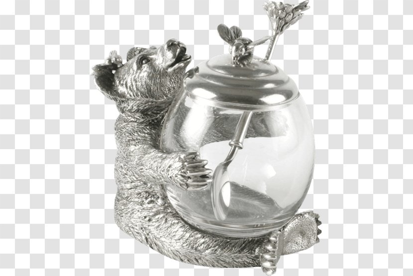 Jar Bee Scarsdale Bear Honey - Black And White Transparent PNG