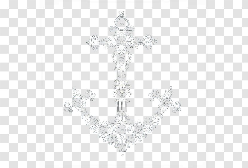 Black And White Symmetry Symbol Pattern - Anchor Transparent PNG