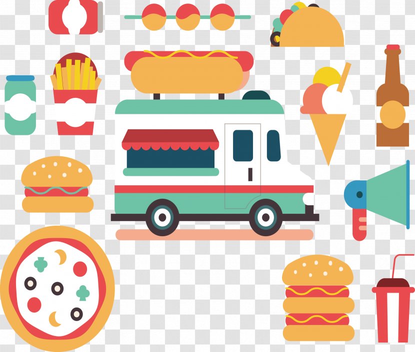 Hot Dog Doughnut Fast Food Truck - Car Transparent PNG