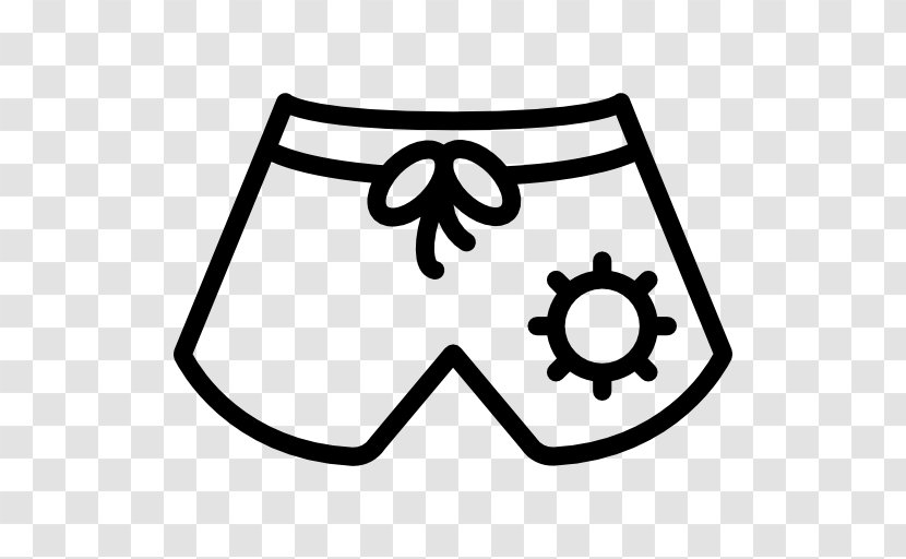 Swimsuit Trunks Clip Art - Black And White - Area Transparent PNG