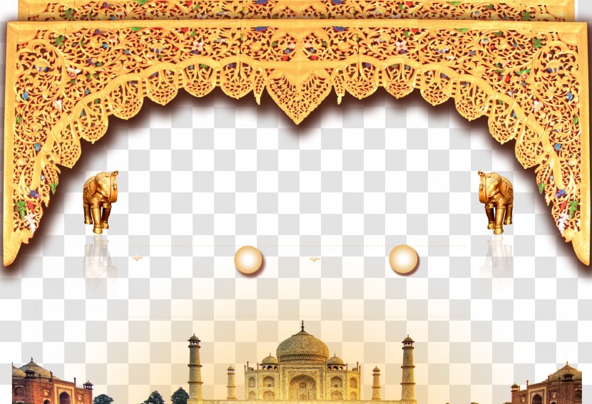 Thailand Computer File - Symmetry - Gold Pattern Background Material Transparent PNG