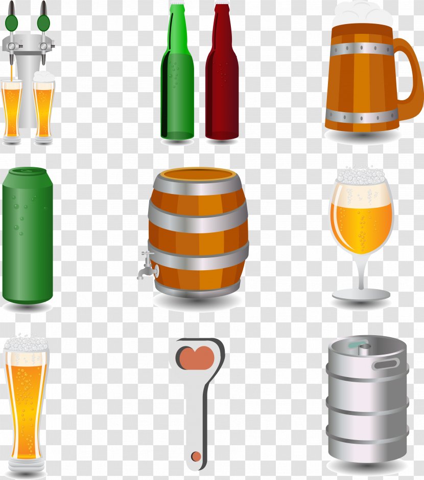 Beer Bottle Alcoholic Drink Barrel - Orange - Leisure Transparent PNG