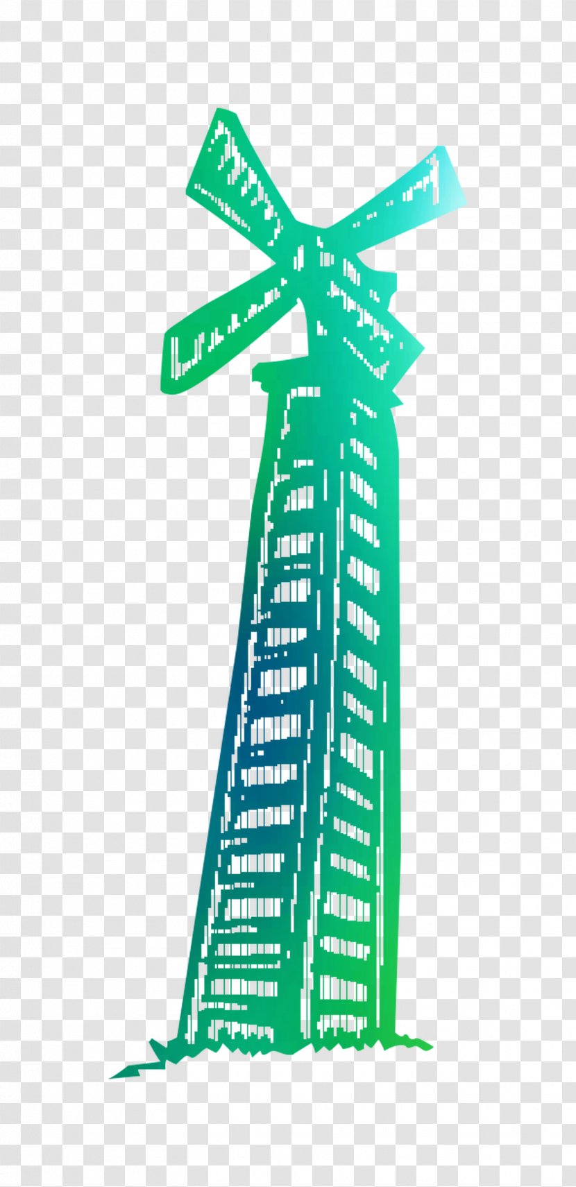 Font Line Tree - Windmill - Green Transparent PNG