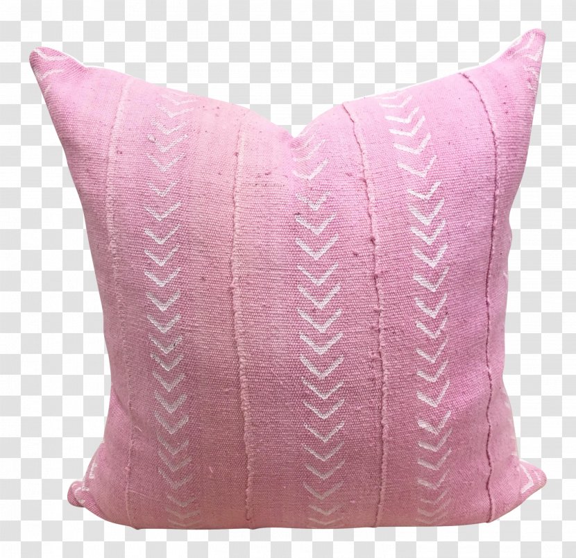 Cushion Throw Pillows Pink M - Malian Mud Cloth Transparent PNG