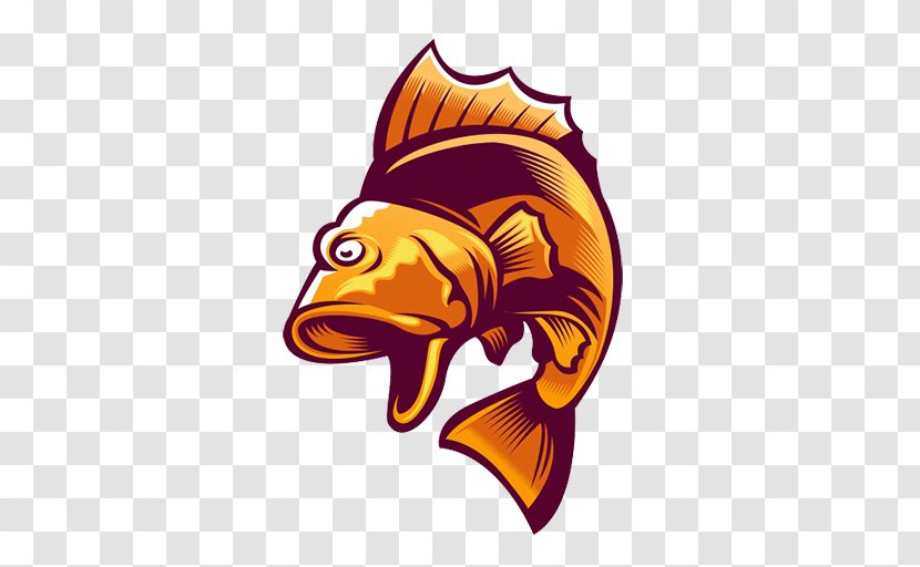 Clip Art Logo Fish Vector Graphics Mascot - BASS Fishing Transparent PNG