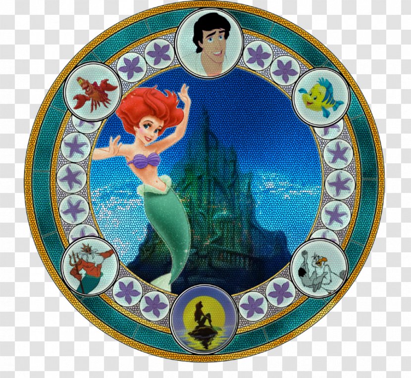 Ariel Stained Glass Disney Princess Charms & Pendants - Recreation Transparent PNG