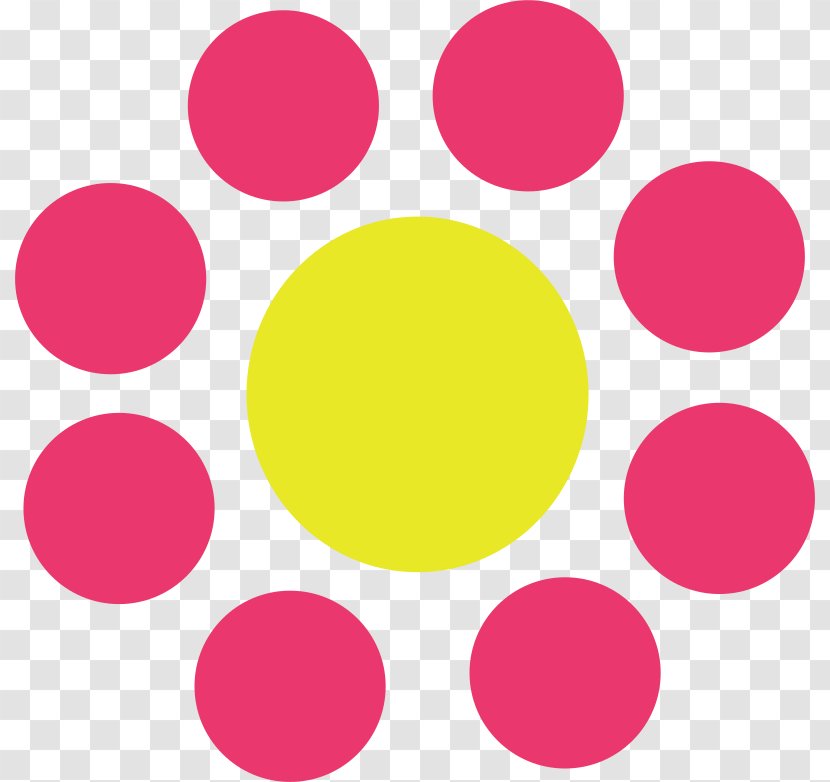 9 Circles Clip Art - Pink - Flower Circle Transparent PNG
