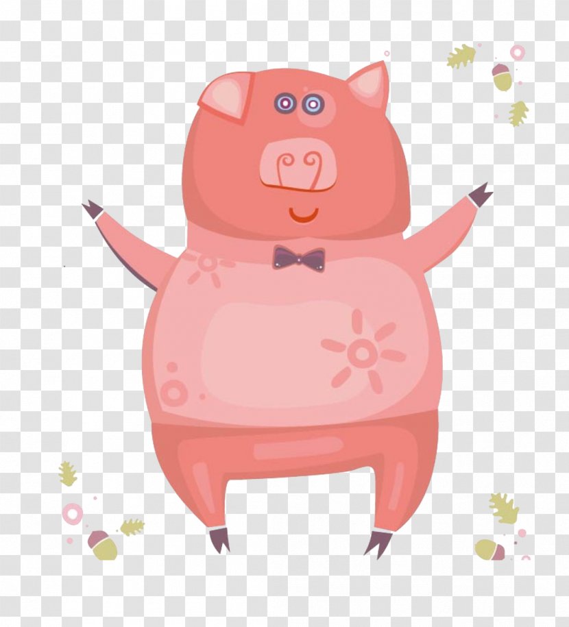 Domestic Pig Cartoon Illustration - Snout - Spiral Nose Pink Transparent PNG