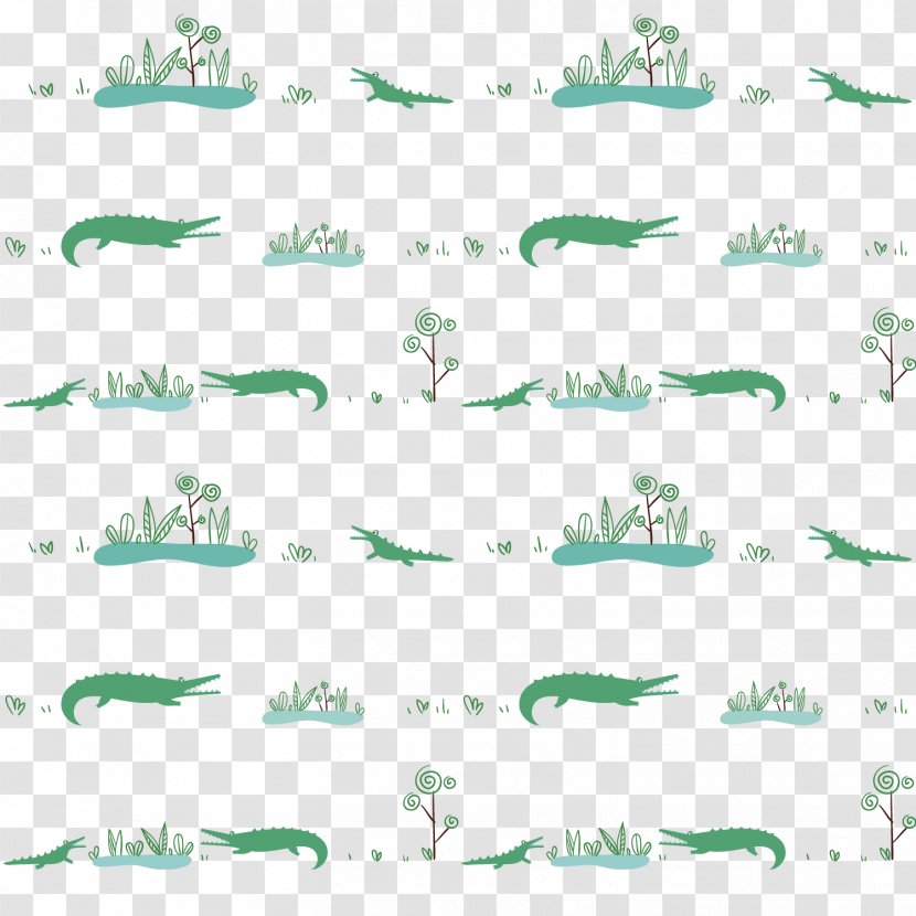 Crocodile Alligator Fundal - Tree - Hand Painted Green Background Decor Transparent PNG