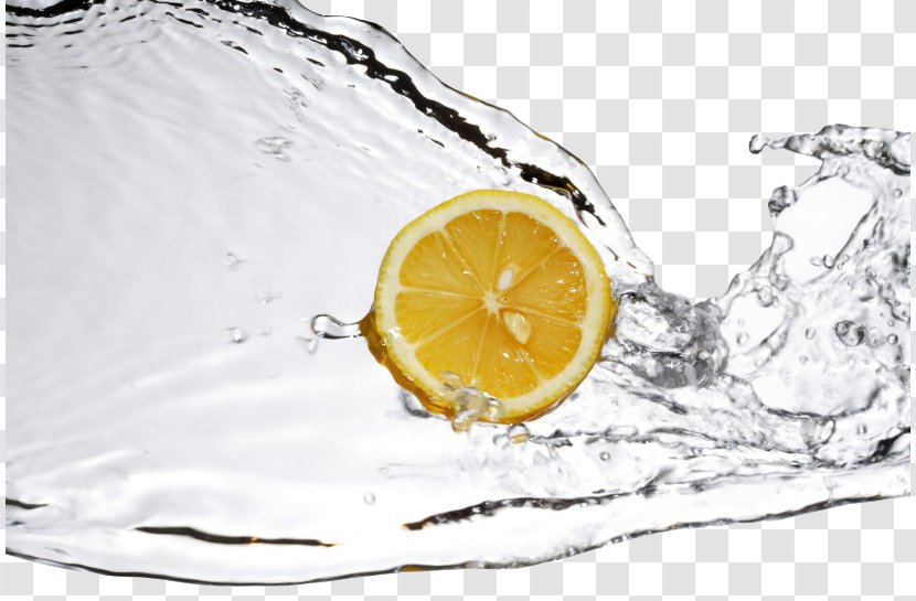 Juice Lemon Glass Bottle Drinking - Water - Slices And Flow Transparent PNG