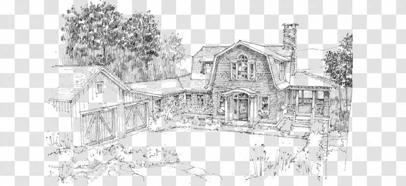 House Home Property Residential Area Sketch - Line Art Transparent PNG