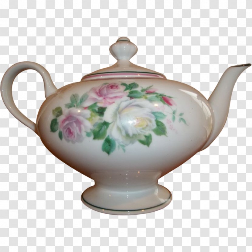 Sugar Bowl Teapot Limoges Creamer - Hand Painted Transparent PNG
