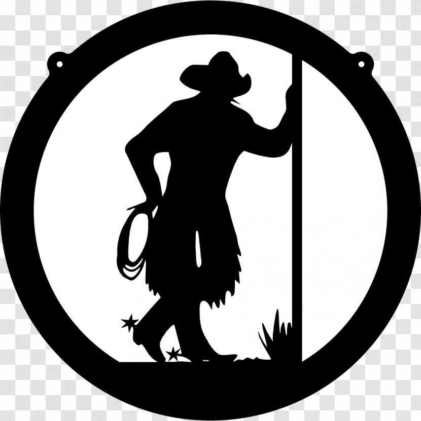 Silhouette Circle Font Black-and-white Cowboy - Blackandwhite Transparent PNG