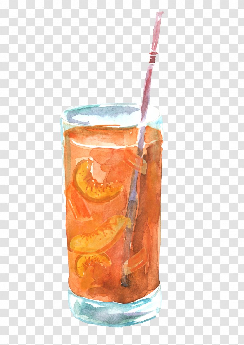 Orange Juice Cocktail Bay Breeze Sea - Hand Painted Transparent PNG