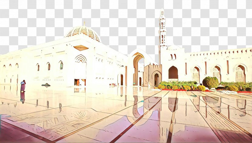Watercolor Painting Mosque Palace Khanqah - Paint Transparent PNG