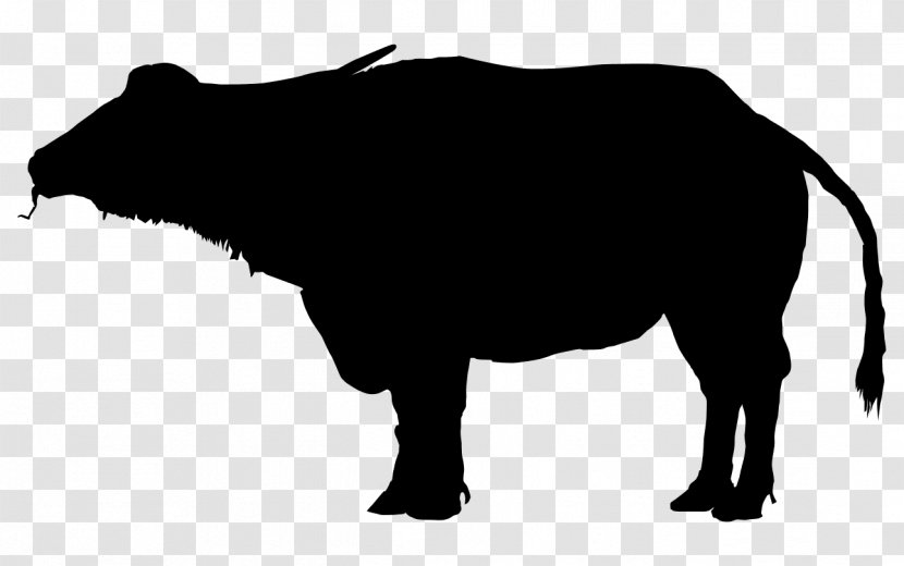 Water Buffalo Silhouette American Bison Clip Art - Black Transparent PNG