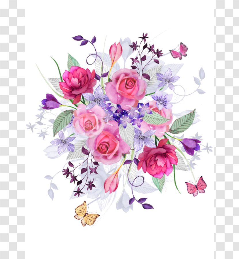 Cut Flowers Desktop Wallpaper - Floral Design - Watercolour Transparent PNG
