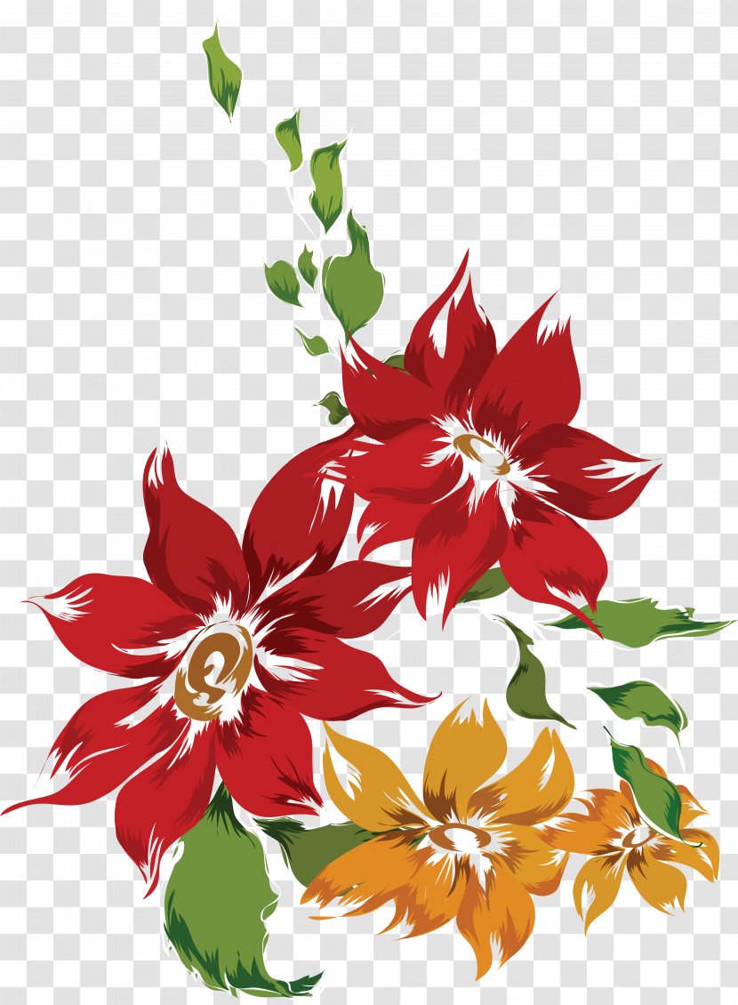 Cut Flowers Red Clip Art - Flora - Vector Transparent PNG