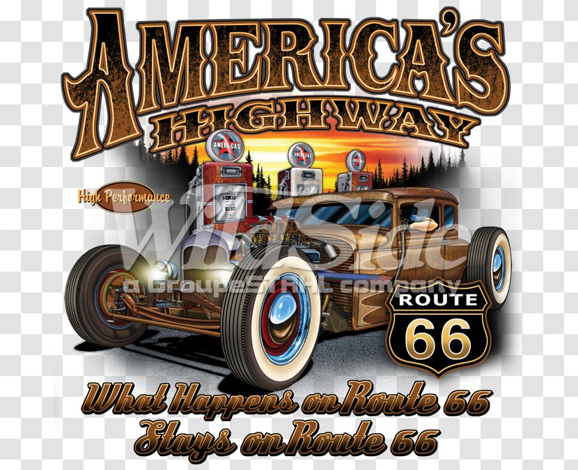 U.S. Route 66 Hot Rod Car Speed Shop Rat - United States Of America - Oval Metal Buckets Wholesale Transparent PNG